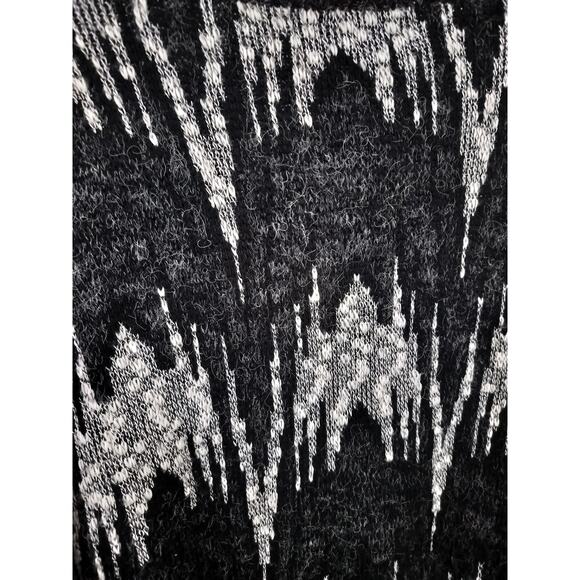 M555) Vintage Uniform Code Men's Fuzzy Black- White Wool Abstract Sweater XL - Picture 6 of 8